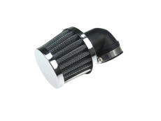 Air filter 28mm powerfilter angled 90 degrees chrome 