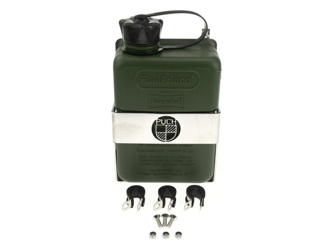 Bagagedrager houder met jerrycan Puch Maxi N / K links groen (1 liter) product