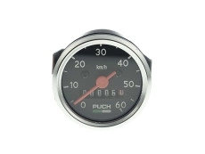 Tacho Kilometer 48mm 60km/h VDO Nachbau Schwarz mit Puch Logo