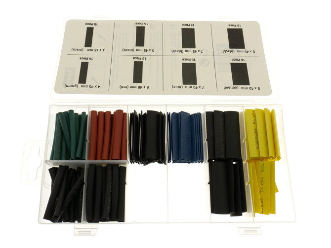 Electric cable heatshrink assortment set 5 colors 120-pieces product