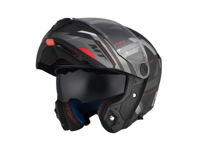 Helmet MT Atom 2 SV system bast matt black / red (S - XXL) product