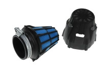 Luchtfilter 46mm schuim Polini Air Box recht zwart / blauw