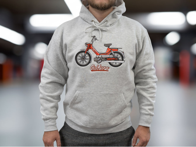 Geborduurde Premium Hoodie Puch Maxi Culture Heather grijs  product