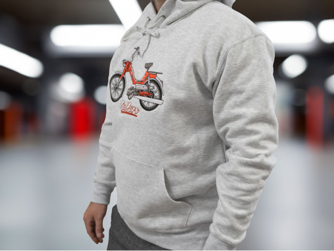 Geborduurde Premium Hoodie Puch Maxi Culture Heather grijs  product