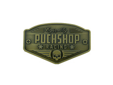 Sticker "Puchshop Racing Equipped" enamel RealMetal 6x3.2cm