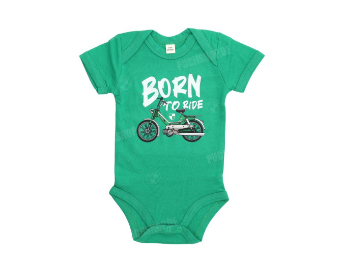 Puch Strampler Baby "Born to Ride" Grün 0-3 Monate main