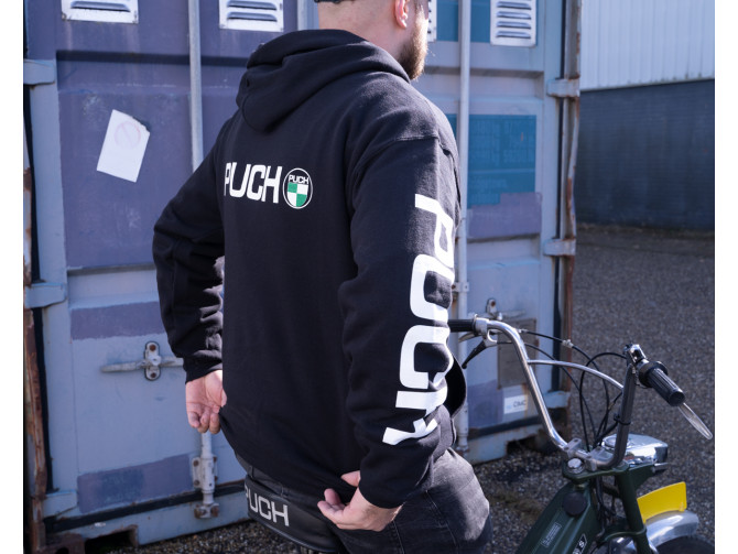 Hoodie Puch logo en mouwbedrukking zwart (S-XXXL) product