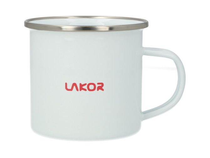 Lakor Puch Red Enamel Mug White 350ml – Puch Maxi Design product