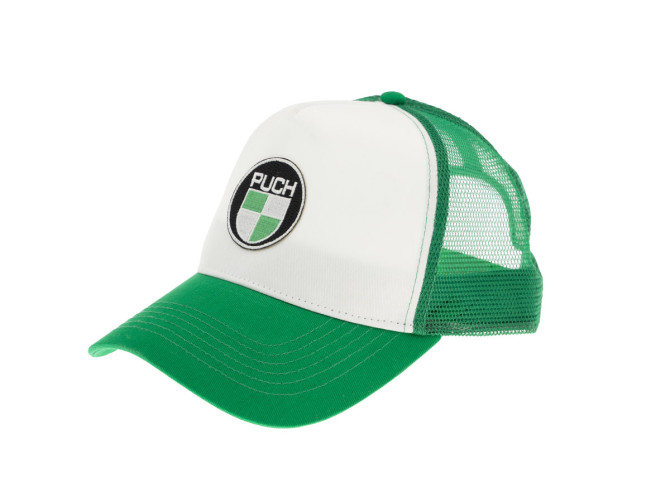 Pet truckers cap met Puch logo Patch groen / wit  product