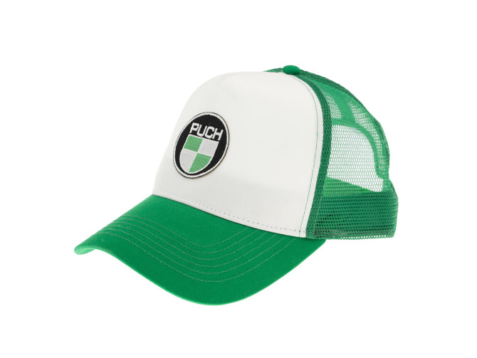 Pet truckers cap met Puch logo Patch groen / wit  product