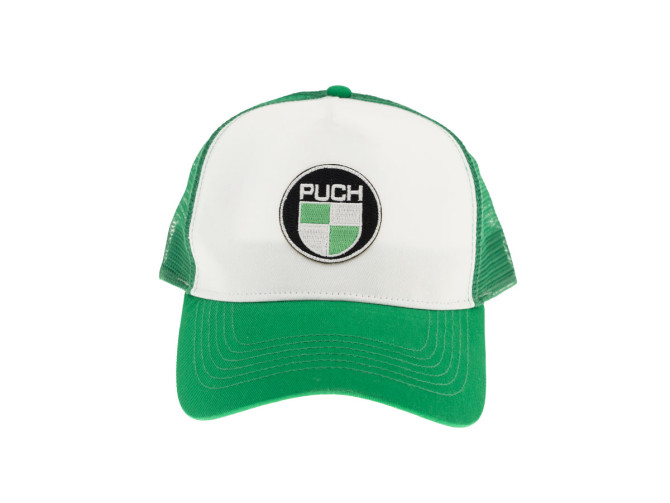 Pet truckers cap met Puch logo Patch groen / wit  product