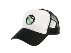 Pet truckers cap met Puch logo Patch zwart / wit