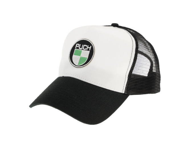 Pet truckers cap met Puch logo Patch zwart / wit product