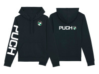 Hoodie Kapuzenpullover Puch Logo und Ärmeldruck Schwarz (S-XXL)