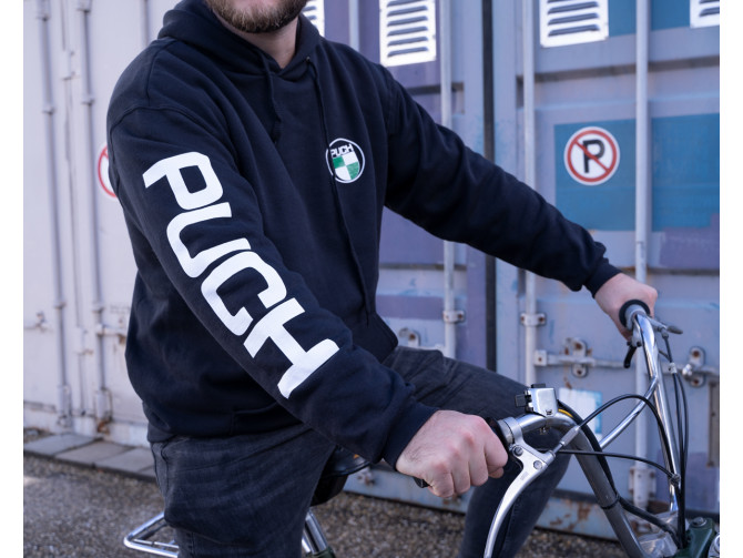 Hoodie Puch logo en mouwbedrukking zwart (S-XXXL) product