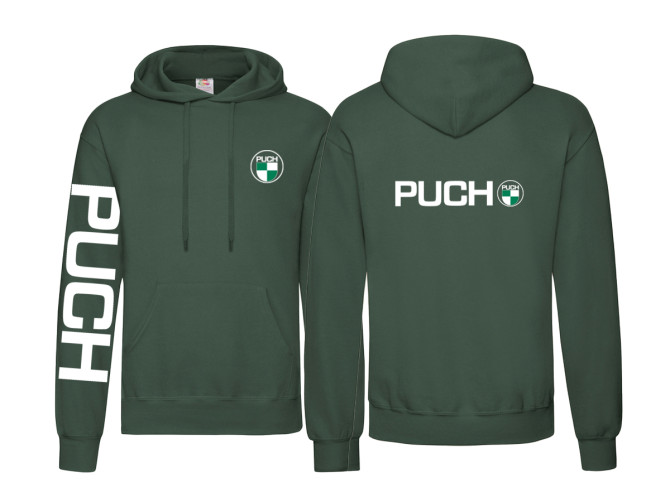 Hoodie Puch logo en mouwbedrukking groen (S-XXXL) product