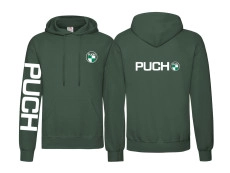 Hoodie Kapuzenpullover Puch Logo und Ärmeldruck Grün (S-XXXL)