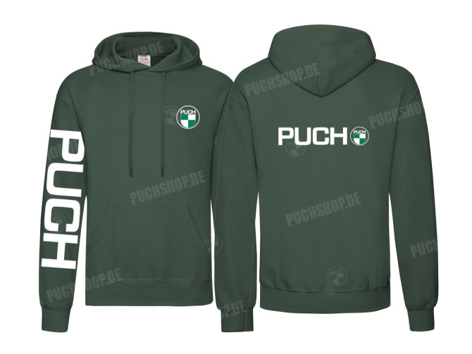 Hoodie Kapuzenpullover Puch Logo und Ärmeldruck Grün (S-XXXL) main