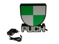 LED-Logo-Lampe / Leuchtkasten Puch 3D 22x18,5cm