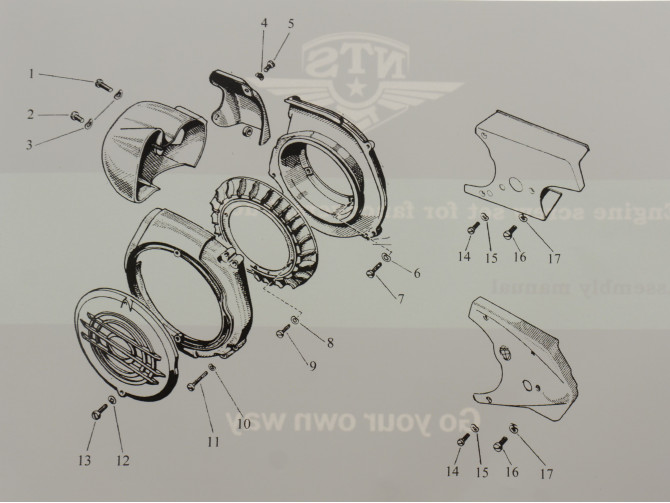 Koelvin behuizing bouten set Puch MV / VS / VS / MC etc. product