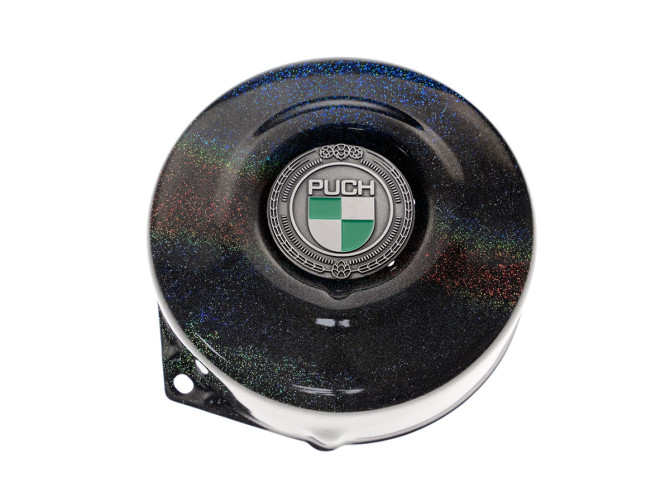 Polraddeckel Puch Maxi E50 / Z50 / ZA50 *Exclusive* Universe Schwarz mit RealMetal Emblem  product