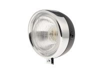 Koplamp rond 130mm classic zwart met chroom 