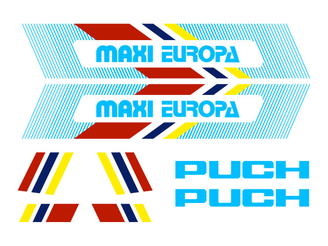 Stickerset Puch Maxi Europa compleet product