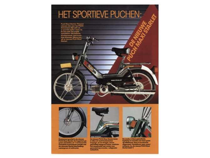 Stickerset Puch Maxi Starlet oranje / rood / wit compleet product