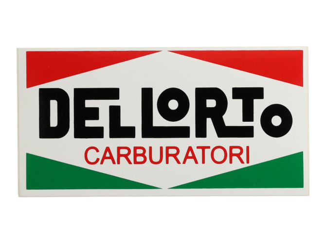 Sticker Dellorto Carburatori groot 63x122mm universeel product