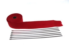 Uitlaat hitteband / heatwrap rood (5cm x 5 meter)