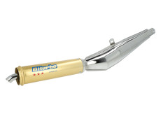 Exhaust silencer 28mm Biturbo Gold chrome universal 