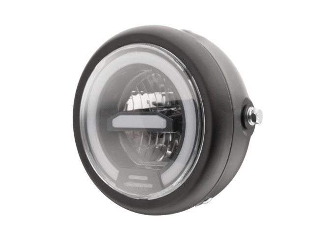 Headlight round 165mm angel eye LED 12V matt black  product