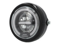 Headlight round 165mm angel eye LED 12V gloss black