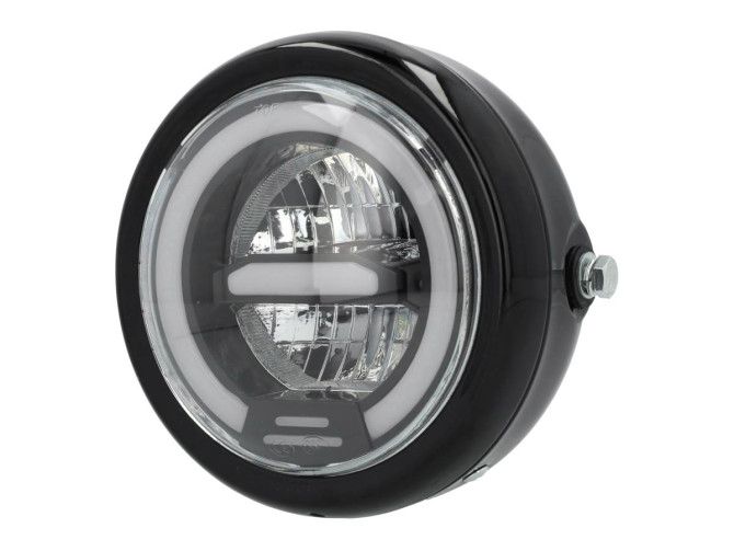 Headlight round 165mm angel eye LED 12V gloss black product