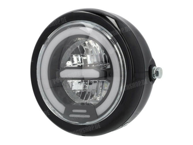 Scheinwerfer Rund 165mm Angel Eye LED 12V Glanz Schwarz main