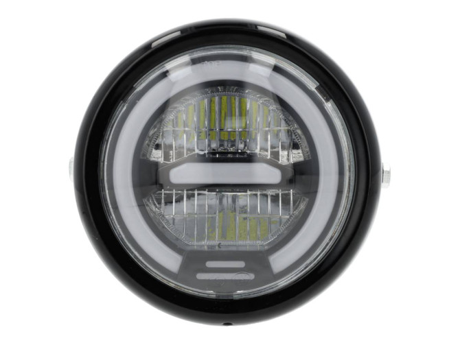 Koplamp rond 165mm angel eye LED 12V glans zwart product