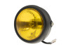 Headlight round 165mm halogen 12V 35W matt black yellow glass thumb extra