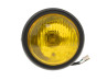 Headlight round 165mm halogen 12V 35W matt black yellow glass thumb extra