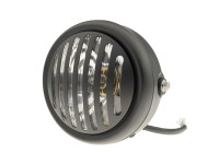 Headlight round 165mm halogen 12V 35W matt black with grill