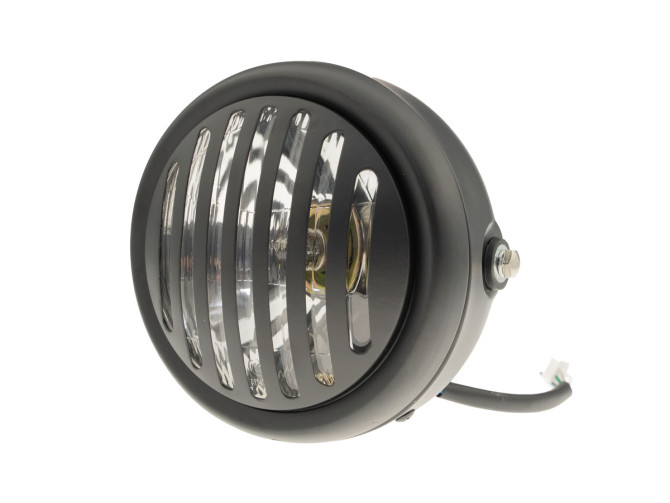 Koplamp rond 165mm halogeen 12V 35W mat zwart met rooster product