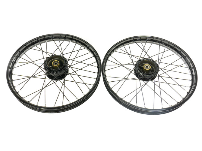 17 inch spoke wheel 17x1.40 black / black set Puch Maxi S / N A-quality product